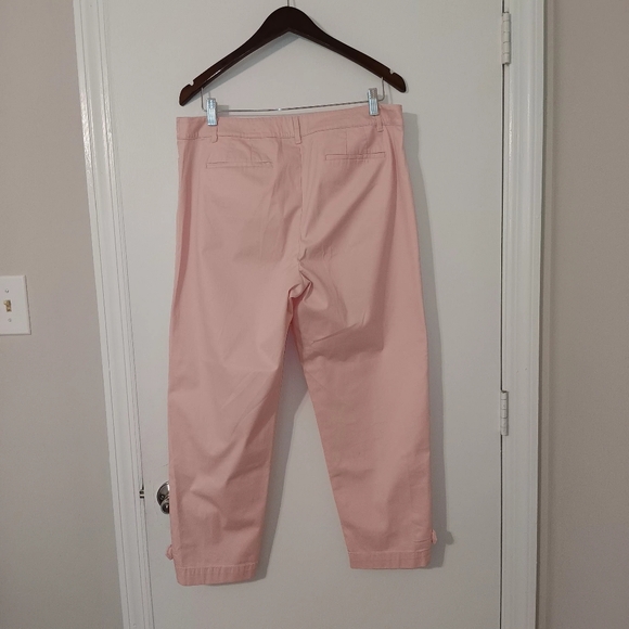 TALBOTS Women's Size 12 Super Crop Pants Pink Twill - Picture 12 of 15